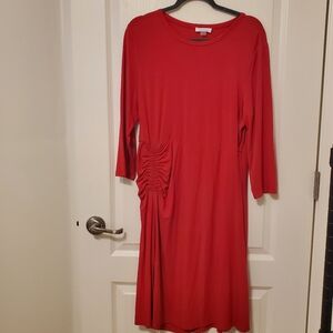 Calvin Klein Red Long Sleeve Dress